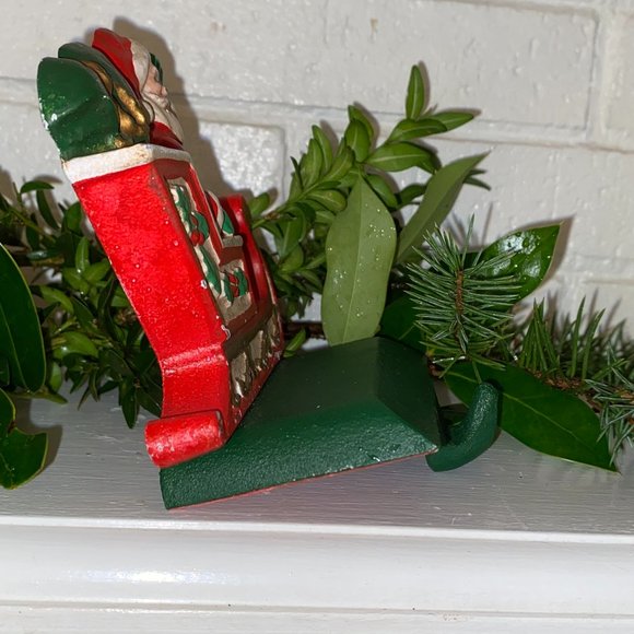 Vintage Midwest of Cannon Falls Santa in Sleigh Stocking Holder - Picture 8 of 14